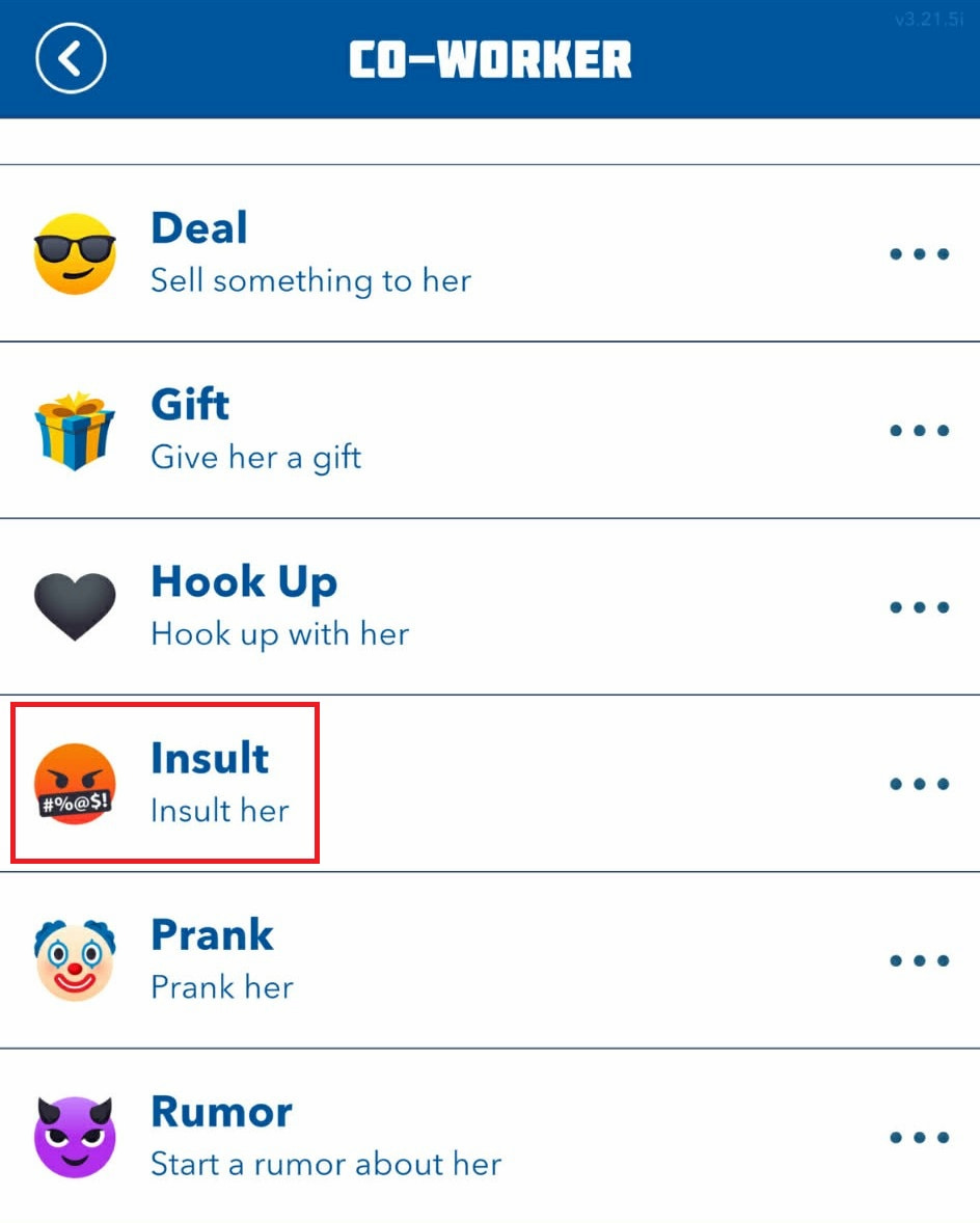 1765807935 378 Comment relever le defi Humbug dans BitLife Option insulter le collègue marquée dans BitLife