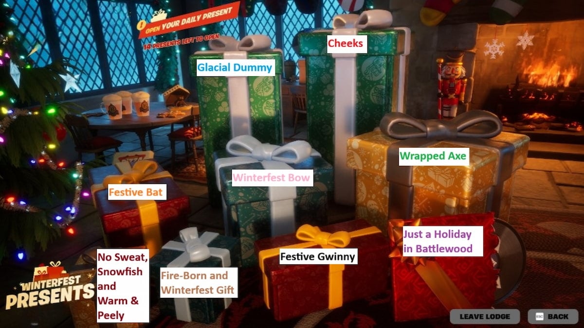 1766059747 210 Tous les presents de Fortnite Winterfest 2025 et ce quils Premier ensemble de cadeaux marqués dans Fortnite Winterfest