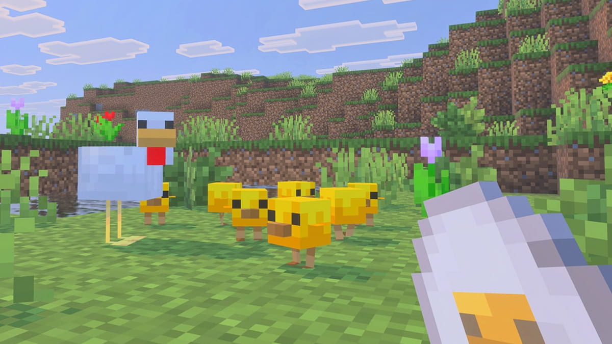 1767881991 697 Tous les bebes mobs et comment les trouver dans Minecraft Utiliser un œuf de pousse de poule pour faire apparaître des bébés dans Minecraft
