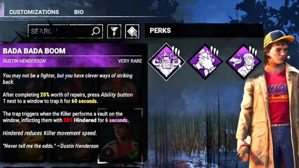 1767888018 821 Tous les avantages de Dustin Henderson dans Dead by Daylight Atout Bada Bada Boom pour Dustin dans Dead by Daylight