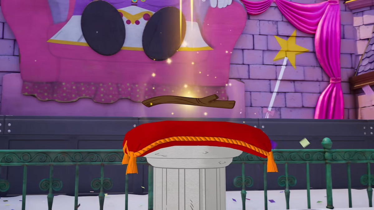 Comment obtenir et utiliser le Baton de Verite dans Fortnite Bâton de vérité sur coussin rouge dans Fortnite