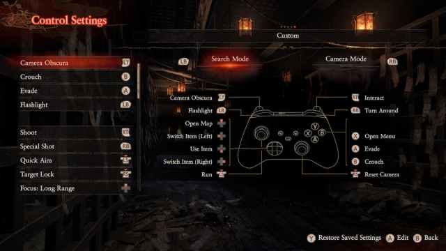 Fatal Frame II Crimson Butterfly Controles complets pour manette Fatal Frame II Crimson Butterfly Controles complets pour manette