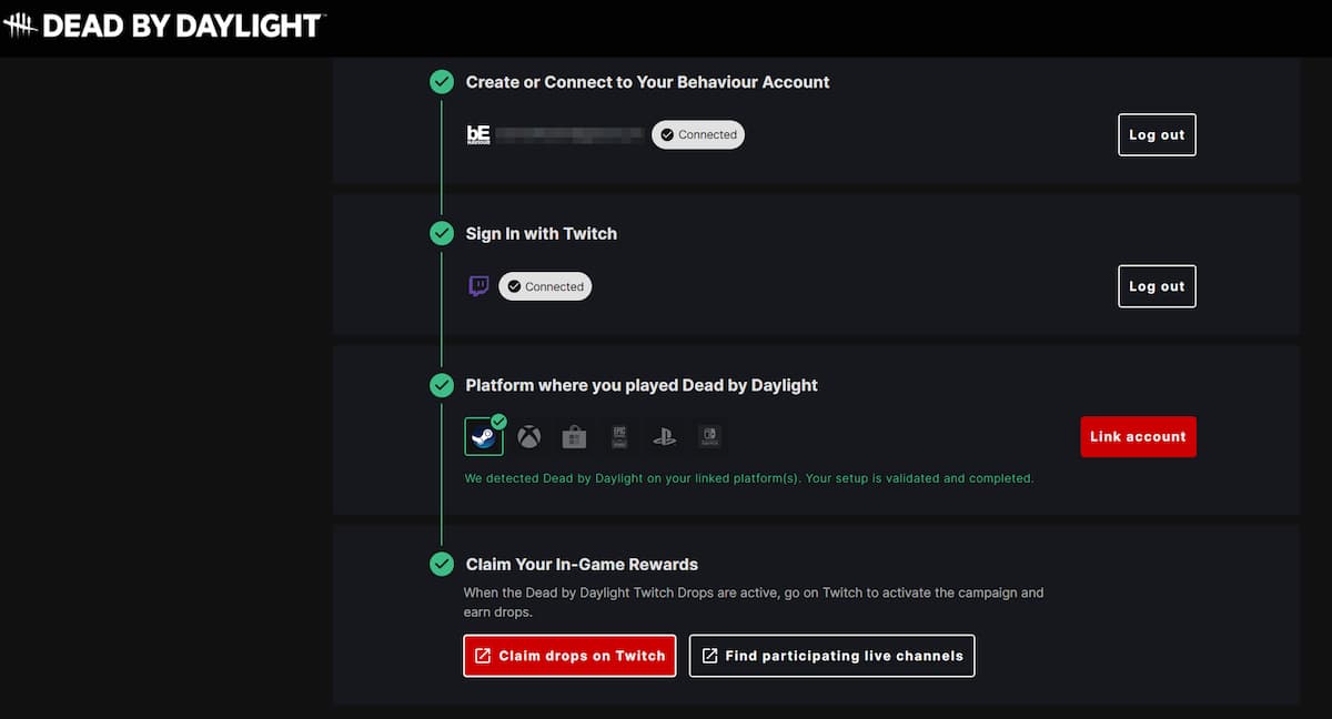 Comment obtenir les Dead by Daylight Twitch Drops 2026 Lien de comptes Twitch Dead by Daylight