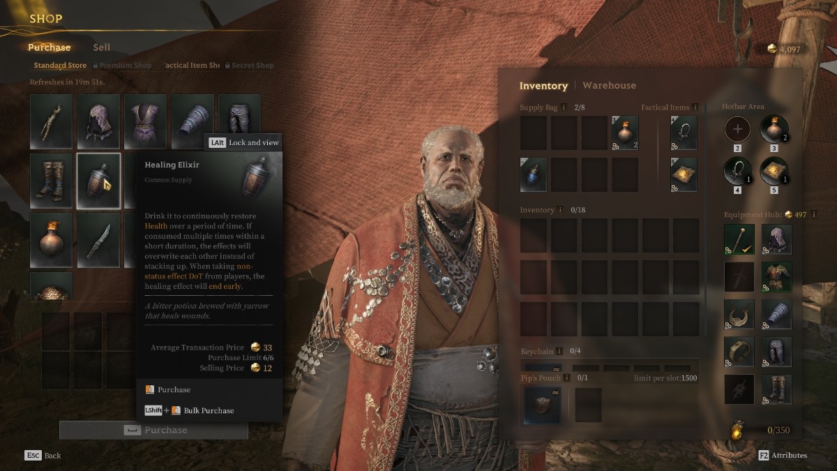 Ou acheter des potions et des elixirs dans Mistfall Hunter Élixir de guérison via Mistfall Hunter de la boutique