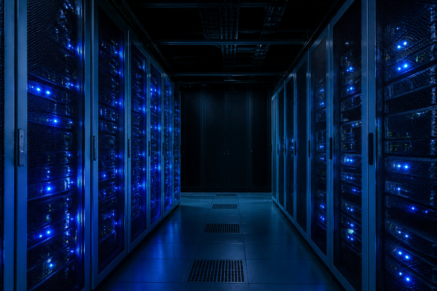 server racks with blue lights Sous le capot : du deep learning aux Transformers