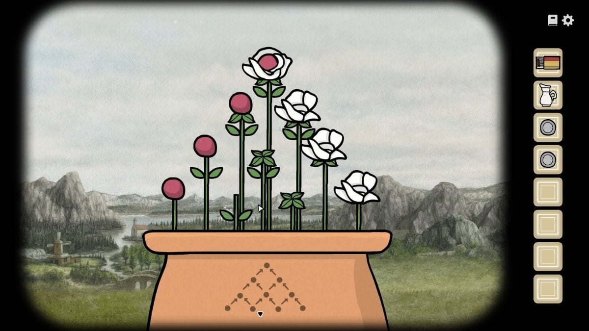 1786627032 799 Guide du Jour 1 du Serviteur du Lac – Tous La solution du puzzle des fleurs dans Servant of the Lake.